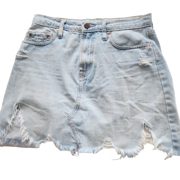 Nobody Denim Dresses & Skirts - Nobody Denim skirt mini Piper distressed faded light blue size 12
